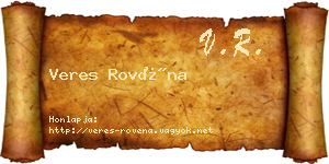 Veres Rovéna névjegykártya